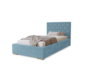 GOLDEN single upholstered bedroom bed with bed base and storage space for bedding3