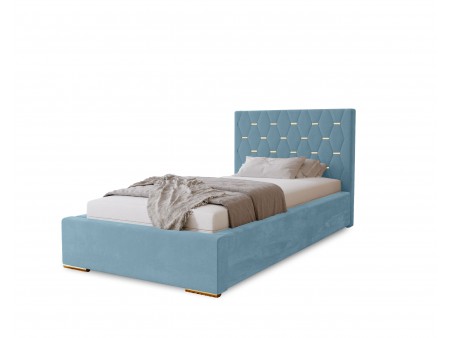 GOLDEN single upholstered bedroom bed with bed base and storage space for bedding3