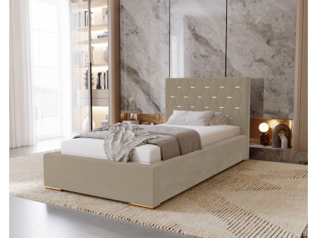 GOLDEN single upholstered bedroom bed with bed base and storage compartment for bedding10