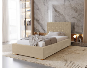 GOLDEN single upholstered bedroom bed with bed base and storage space for bedding12