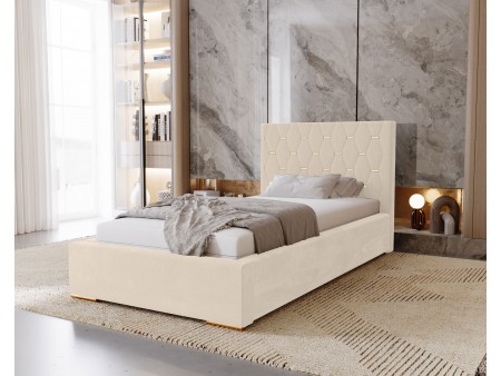 GOLDEN single upholstered bedroom bed with bed base and storage compartment for bedding14