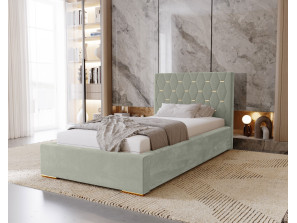 GOLDEN single upholstered bedroom bed with bed base and storage space for bedding18
