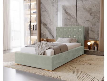 GOLDEN single upholstered bedroom bed with bed base and storage space for bedding18