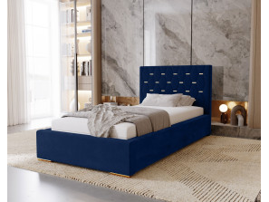 GOLDEN single upholstered bedroom bed with bed base and storage space for bedding20