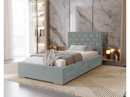 GOLDEN single upholstered bedroom bed with bed base and storage space for bedding22