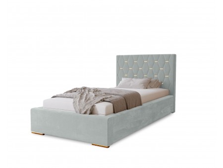 GOLDEN single upholstered bedroom bed with bed base and storage compartment for bedding