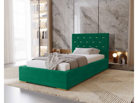 GOLDEN – gepolstertes Einzelbett für das Schlafzimmer mit Bettgestell und Bettkasten