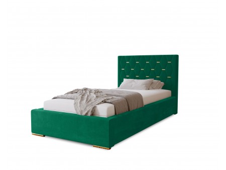 GOLDEN single upholstered bedroom bed with bed base and storage compartment for bedding
