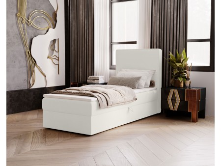 NATURE single continental bed with built-in mattress and storage compartment