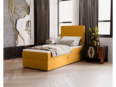 Einzelbett „NATURE“ im Kontinentalstil mit integrierter Matratze und Stauraum 5