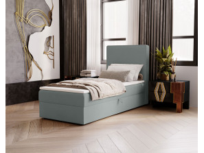 NATURE single upholstered bedroom bed with built-in mattress and storage compartment 6
