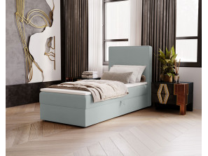 NATURE-Einzelbett für das Schlafzimmer mit Polsterbezug, integrierter Matratze und Stauraum 9