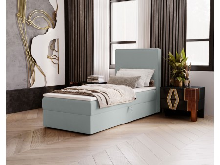 NATURE-Einzelbett für das Schlafzimmer mit Polsterbezug, integrierter Matratze und Stauraum 9