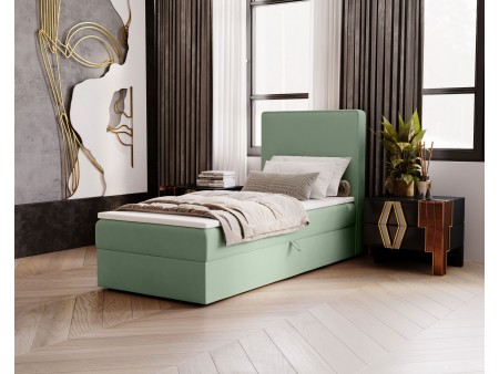 NATURE single upholstered bedroom bed with built-in mattress and storage compartment 15