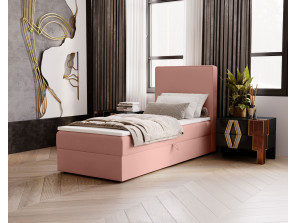 NATURE single upholstered bedroom bed with built-in mattress and storage compartment 17