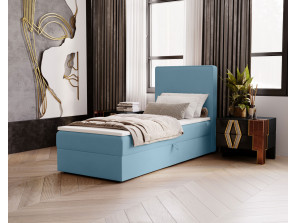 NATURE-Einzelbett für das Schlafzimmer mit Polsterbezug, integrierter Matratze und Stauraum 19
