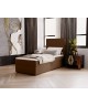 NATURE single continental bed with built-in mattress and storage compartment