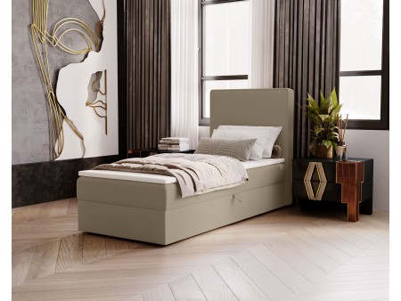 NATURE single continental bed with built-in mattress and storage compartment