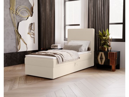 NATURE single continental bed with built-in mattress and storage compartment