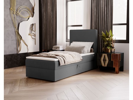 NATURE single continental bed with built-in mattress and storage compartment