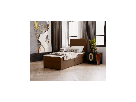 NATURE single continental bed with built-in mattress and storage compartment