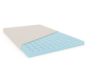 KOSTKA 200x200x5 mattress topper, bed topper, H3 medium-firm, contoured, reversible, hypoallergenic