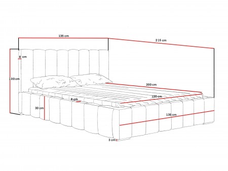 Polsterbett MENOS 120x200, Bettgestell + Stauraum – Magic Velvet 2243 – VERSAND INNERHALB VON 5 ARBEITSTAGEN