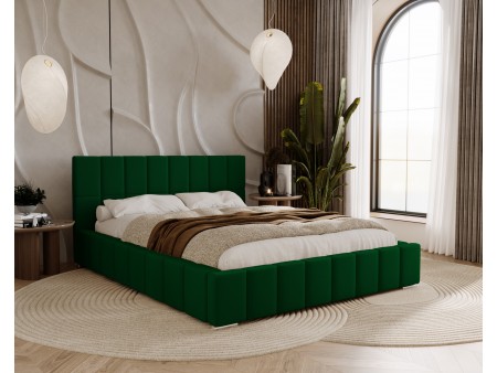 WYSYŁKA DO 5 DNI ROBOCZYCH - Łóżko tapicerowane NERO 160x200 stelaż + pojemnik - Amor Velvet 4311