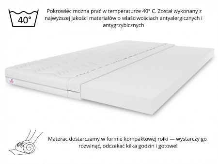 TOP5 mattress topper, 180x200x5, for a bed