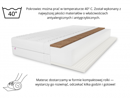 TANGO H3/H4 foam and coconut fibre mattress, reversible, latex mattress, height 20cm 3