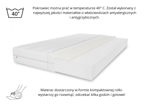 MEMORY foam mattress, 90x200x11, medium-firm H3, latex, T25 foam, hypoallergenic 2