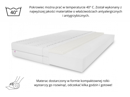 Schaumstoffmatratze 160x200 MEMORY H3, 20 cm, mit Latex, antiallergisch
