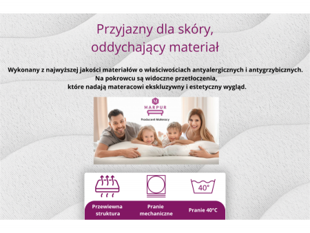 PARIS 120x200 pocket spring mattress, latex, 7 zones, hypoallergenic, H3 T25 foam, height 21cm