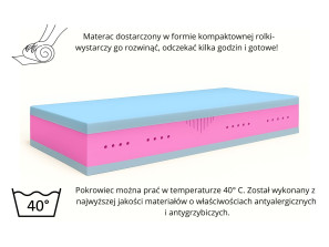 SENARI H3 foam mattress, T25 foam, VISCO, latex, reversible, hypoallergenic, height 21cm 3