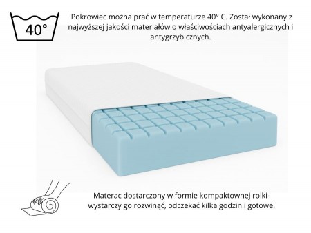 SENGOF H3 foam mattress, T25 foam, massage function, reversible, hypoallergenic, 7 zones, height 20cm 3