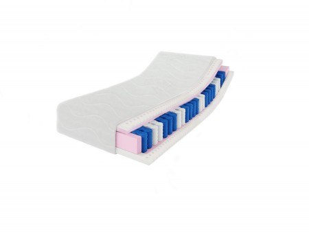 Taschenfederkernmatratze 140x200 PARIS, Latex, 7 Zonen, antiallergisch H3, T25-Schaumstoff, Höhe 21 cm