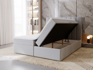 VICTORIA continental bed with built-in mattress and bedding storage compartments7