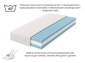HAVANA double-sided foam mattress, H3, with a massage layer