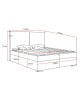 NATURE 120x200 continental bed with storage for bedding