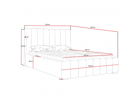 Polsterbett 140x200 GOLDEN PREMIUM mit Stauraum