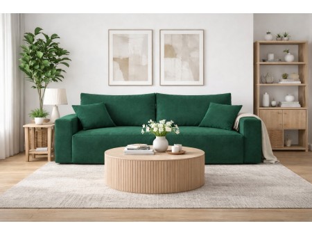 MILANO-Wohnzimmersofa mit Schlaffunktion und Bettwäschefach, Velur