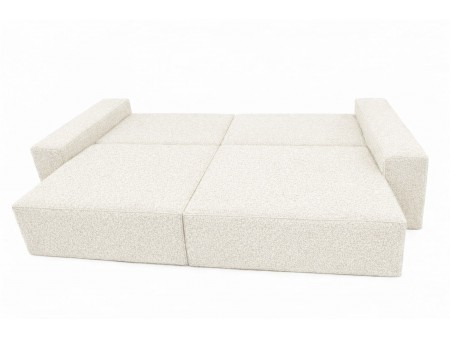 Modernes Schlafsofa MILANO mit Stauraum für Bettwäsche Boucle