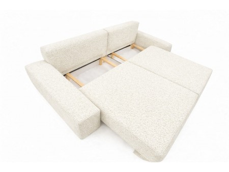 Modernes Schlafsofa MILANO mit Stauraum für Bettwäsche Boucle