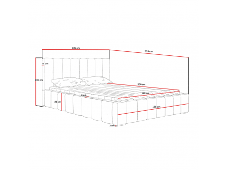 MENOS 120x200 upholstered bed with storage for bedding