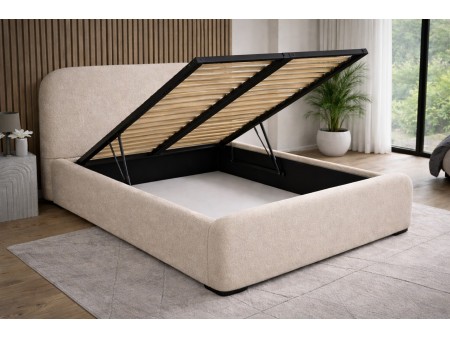 Maßgefertigtes Polsterbett TOKIO mit Bettkasten, Stoff „Magic Velvet“