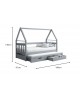 Kinder-Doppelbett „Lucy“ 75 x 180