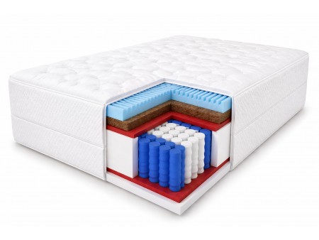 Materac PREMIUM KOKOS 100x200x21, warstwa masująca, sprężyny pocket, kokos, 7 stref komfortu H3/H4
