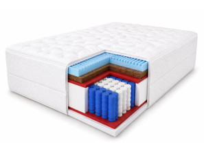 Materac PREMIUM KOKOS 140x200x27, warstwa masująca, sprężyny pocket, kokos, 7 stref komfortu H3/H4