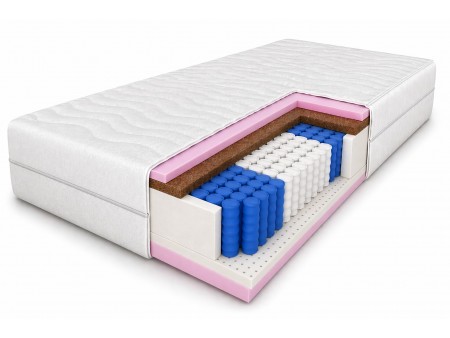 COMFORT H3/H4 pocket spring mattress, 90x200, 7 zones, latex, coconut fibre, pocket springs, height 20cm