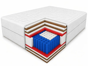 Materac kieszeniowy PLUS SIZE COMBO 100x200x31 – bardzo twardy H5, kokos, pianka T25, pocket, dwustronny, antyalegriczny